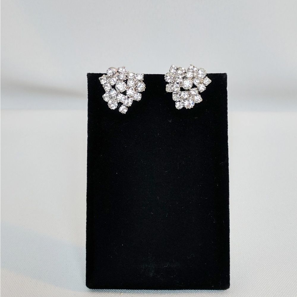 Vintage Continental Rhinestone Clip Earrings